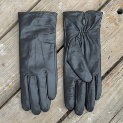 Nancy damehandske i blød skind - grå - natures collection