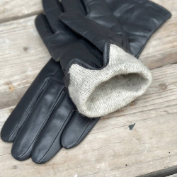 Nancy damehandske i blød skind - grå - natures collection