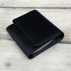 Ygne damepung i blød sort skind - Montana - 160902