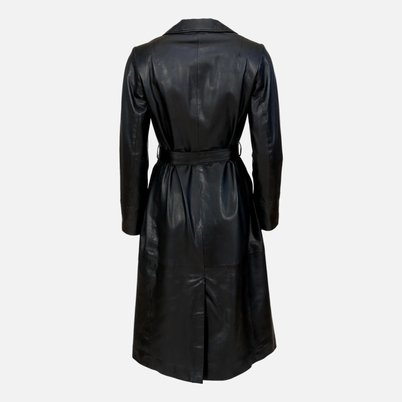 Connie trenchcoat  blød sort skind - Levinsky