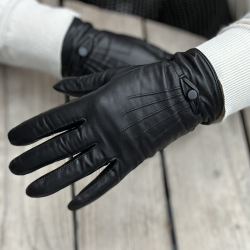 Linda dame skindhandske i blød sort lammeskind - Levinsky