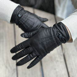 Linda dame skindhandske i blød sort lammeskind - Levinsky