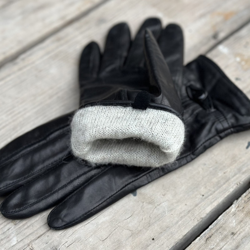 Linda dame skindhandske i blød sort lammeskind - Levinsky