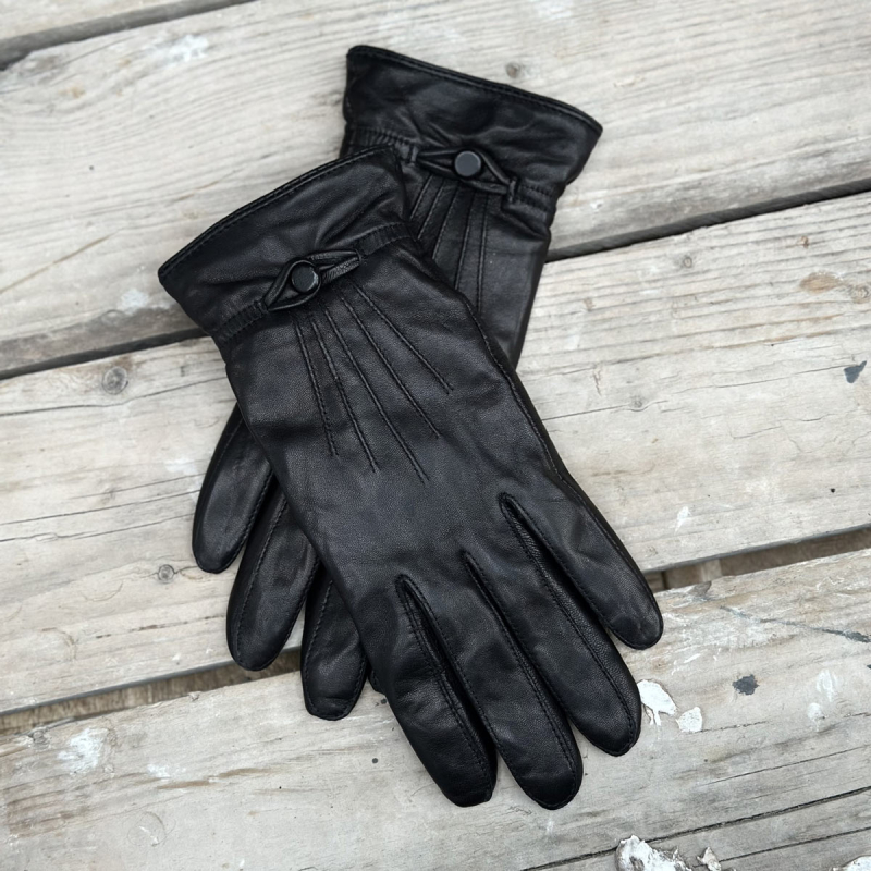 Linda dame skindhandske i blød sort lammeskind - Levinsky