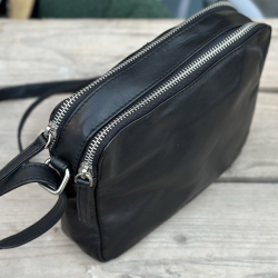 Sort Abild skindtaske - Montana - Freja skind