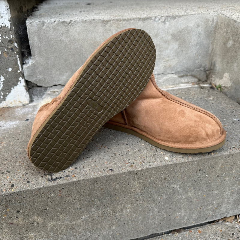 Hjemmesko i cognac rulam - blød og varm - gummisål - Premium kvalitet - Natures collection