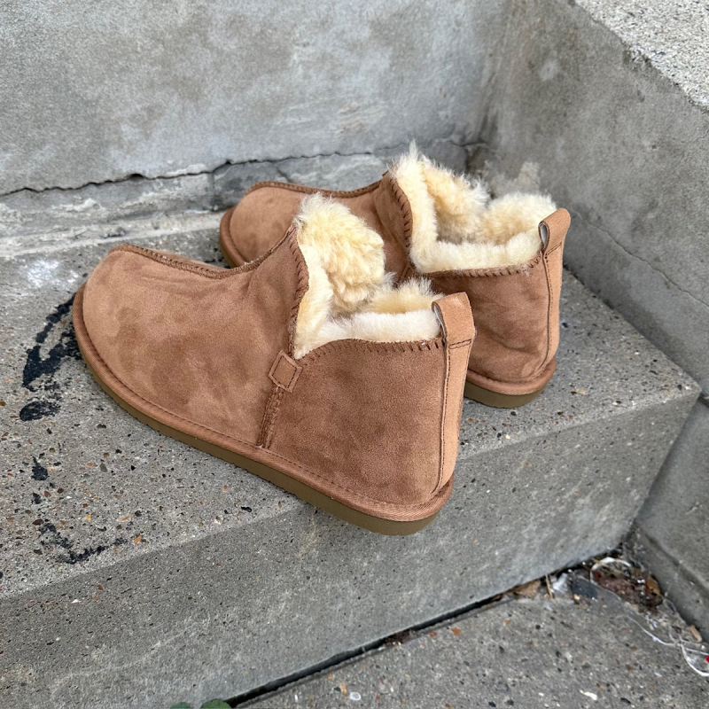 Hjemmesko i cognac rulam - blød og varm - gummisål - Premium kvalitet - Natures collection