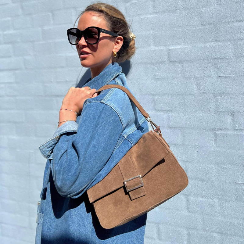 Pilar crossbody i ruskind - skulder og crossbody rem - Treats - 282333