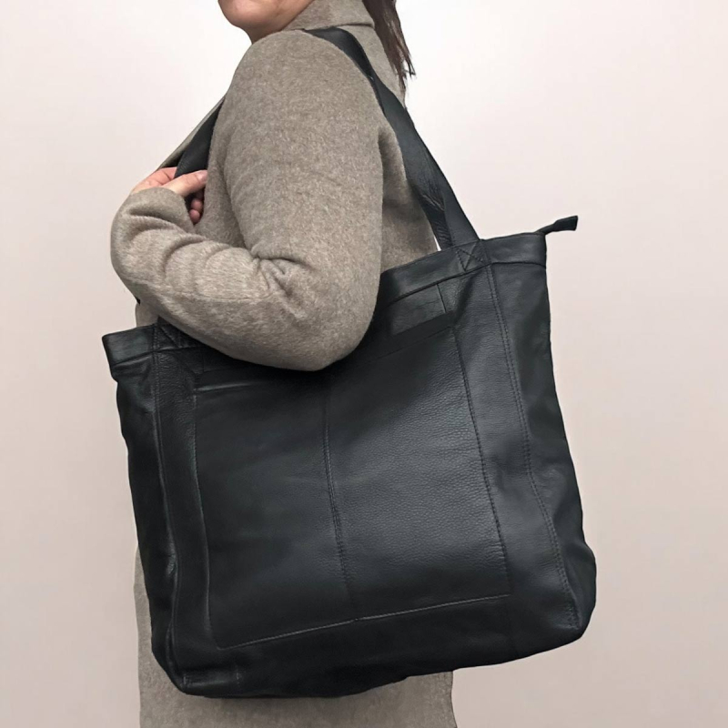 Mila shopper - Svart - Dam - Stor shopper i mjukt skinn - Treats