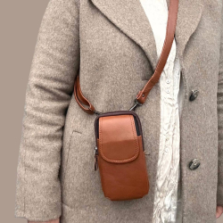 Cali mobilhanger i læder  - rejsetaske - Freja skind