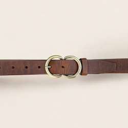 Cleo damebælte i cognac kernelæder - Freja skind