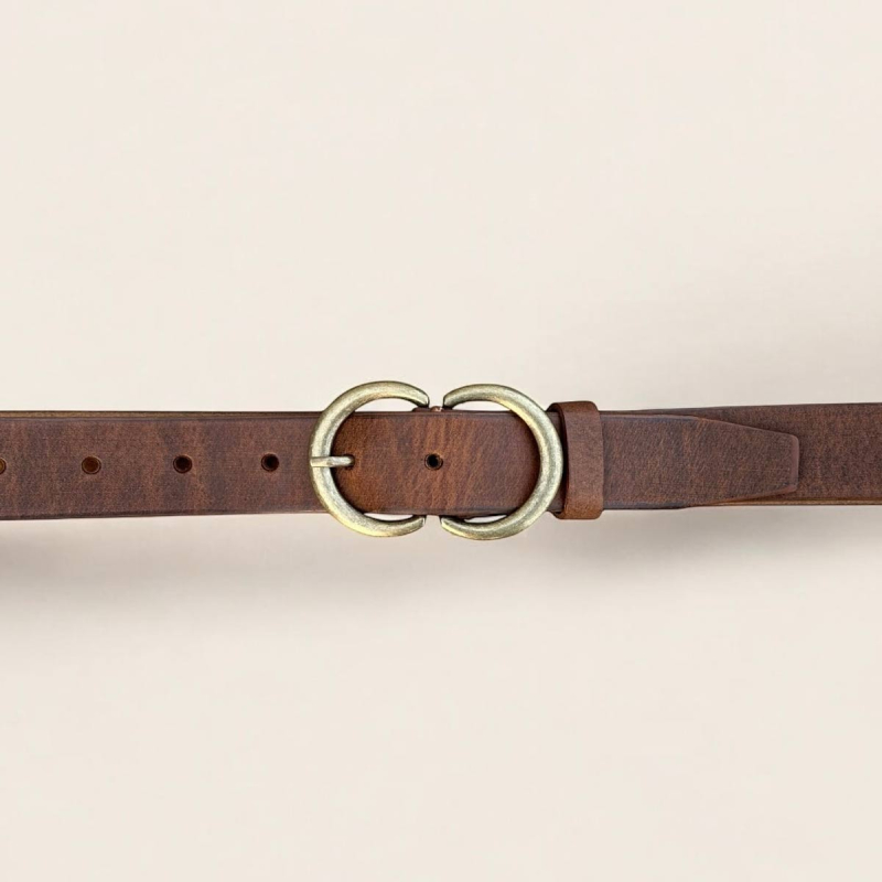 Cleo damebælte i cognac kernelæder - Freja skind
