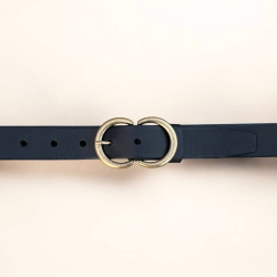 Sort Cleo damebælte i kernelæder - Freja skind