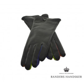 Skinnhandskar - Färgade fingrar - Ullfoder Randers skinnhandskar