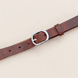 Brenda damebælte i cognac bøffellæder - Freja skind