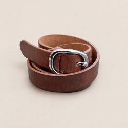 Brenda damebælte i cognac bøffellæder - Freja skind