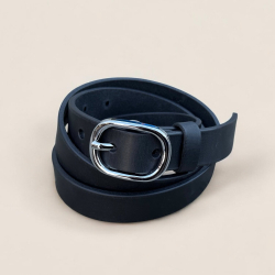 Brenda damebælte i sort bøffellæder - Freja skind