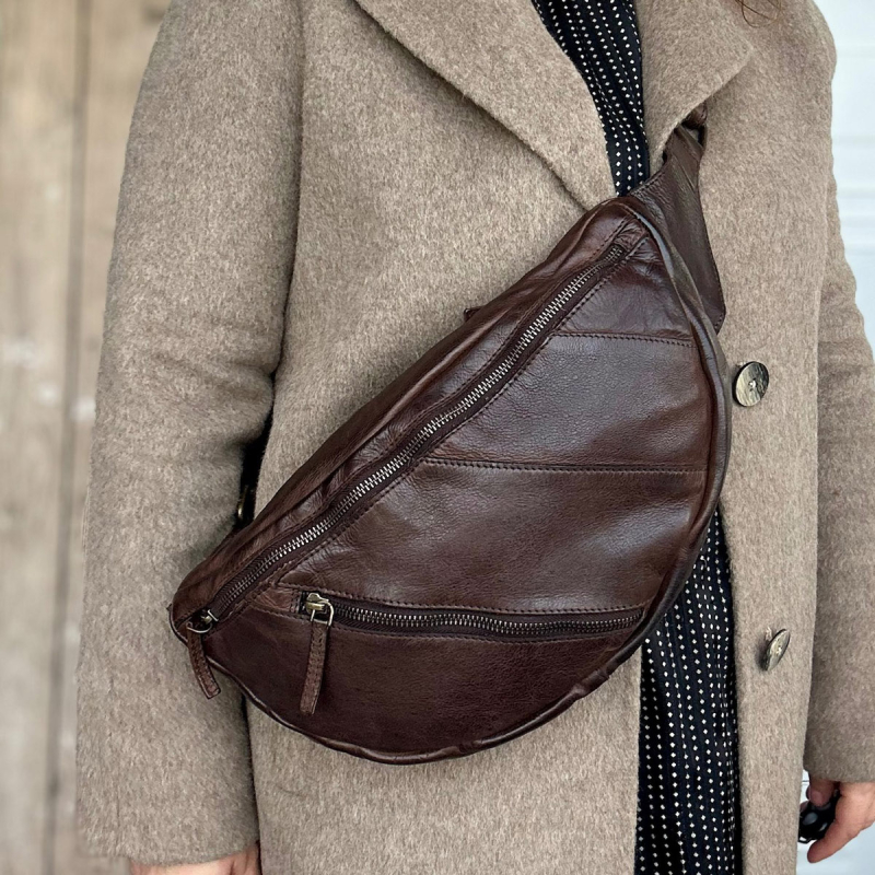 Brun Lavina bumbag  - Stor bumbag fra danske Montana - 272453 - Freja skind