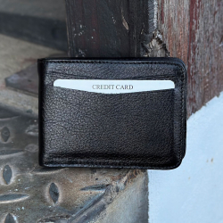 Diego kortholder af sort skind - Freja skind