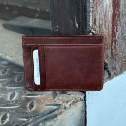 Brun Fernando kortholder i skind - Freja skind