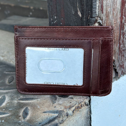 Brun Fernando kortholder i skind - Freja skind