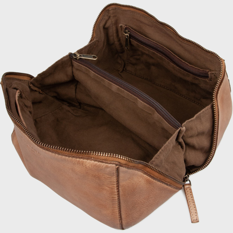 Austin toilettaske i walnut bøffelskind - 272320