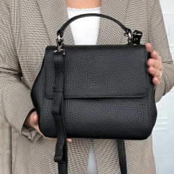 Sort Judi crossbody med hank - kalveskind - Treats 282013