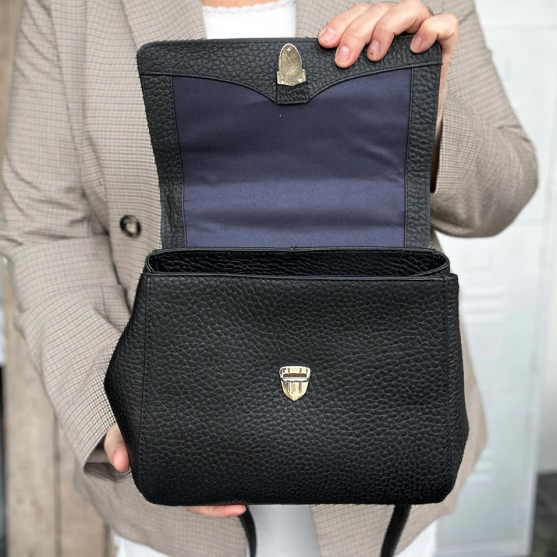 Sort Judi crossbody med hank - kalveskind - Treats 282013