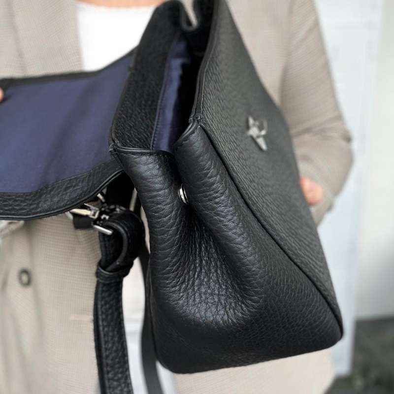Sort Judi crossbody med hank - kalveskind - Treats 282013