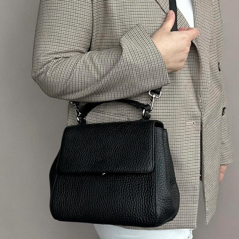 Sort Judi crossbody med hank - kalveskind - Treats 282013