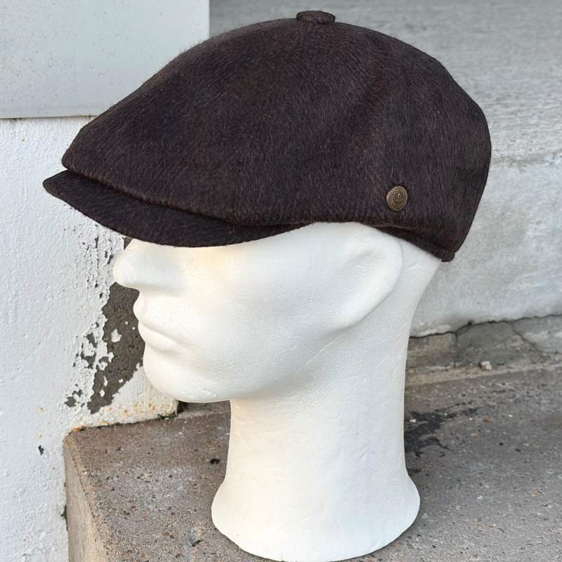 Ronald sixpence - Mørk brun uld - Freja skind