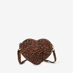 Joy soft hjerte crossbody taske med leopard print - Treats 282460