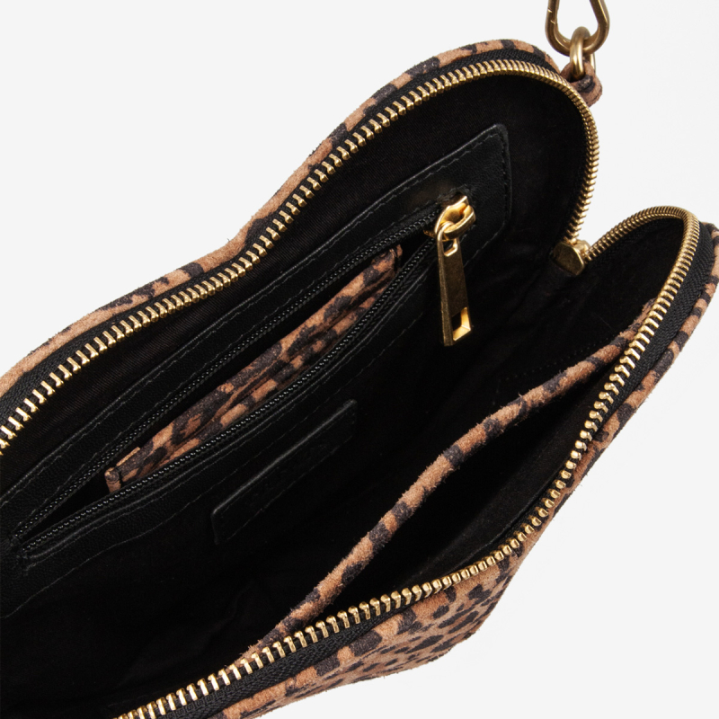 Joy soft hjerte crossbody taske med leopard print - Treats 282460