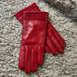 Rød Edel dame skindhandske - Levinsky