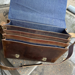 Callum pc taske - Retro stil - vintage hunter brun bøffelskind