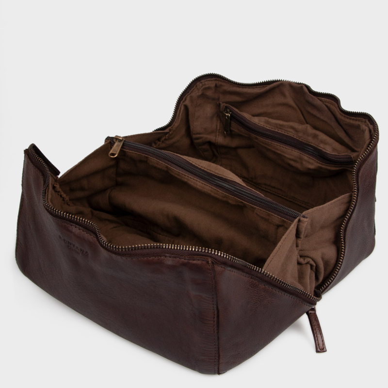 Stor toilettaske - Dillon fra Montana - blød bøffellæder - 272421