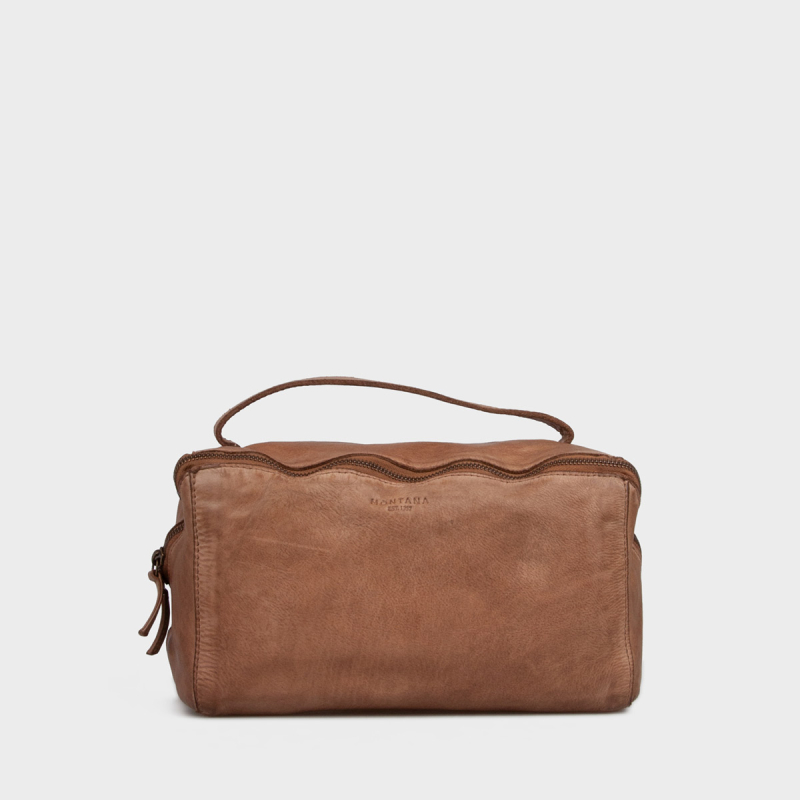 Stor toilettaske - Dillon fra Montana - blød bøffellæder - 272421