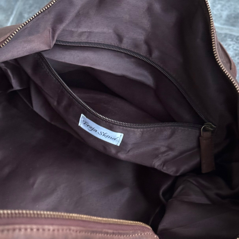 Dublin weekendväska i vintage brun buffelläder - Freja Skind