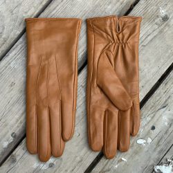 Nancy damehandske i blød camel farvet skind - Natures collection