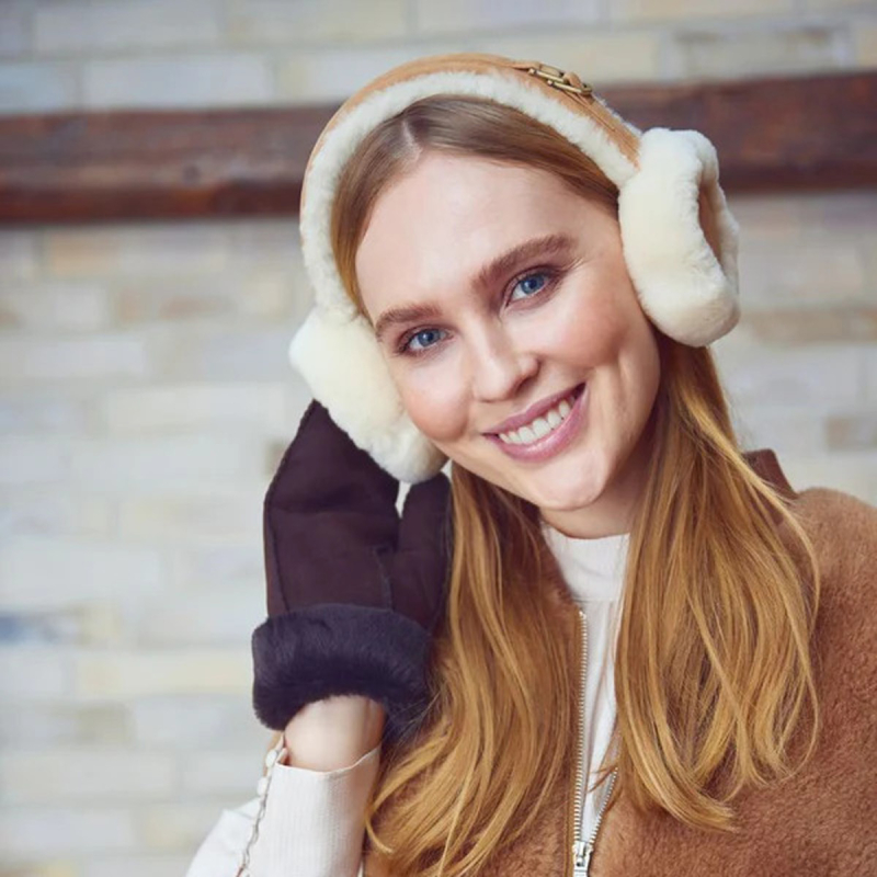 Simone öronvärmare - Svart eller beige - Mjuk och varm nyzeeländsk lamull