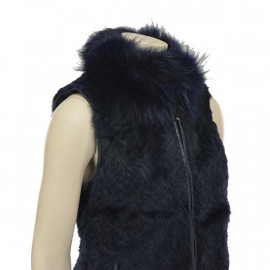 Pelsvest i kanin. Lækker pelsvest med krave i vaskebjørn