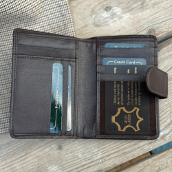 Brun pengepung  i blød gedeskind - Freja skind