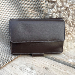 Brun pengepung  i blød gedeskind - Freja skind