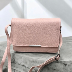 Veronica skuldertaske med klap - Selskabstaske - præget kalveskind - Leather design - Freja skind