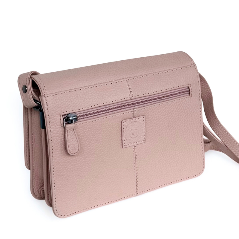Veronica skuldertaske med klap - Selskabstaske - præget kalveskind - Leather design - Freja skind