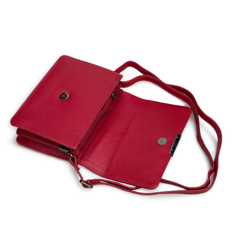 Veronica skuldertaske med klap - Selskabstaske - præget kalveskind - Leather design - Freja skind