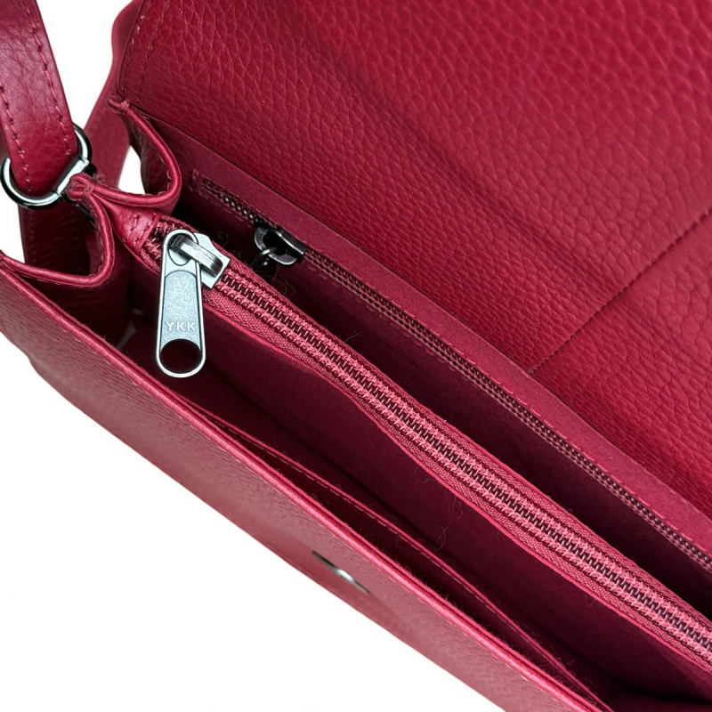 Veronica skuldertaske med klap - Selskabstaske - præget kalveskind - Leather design - Freja skind