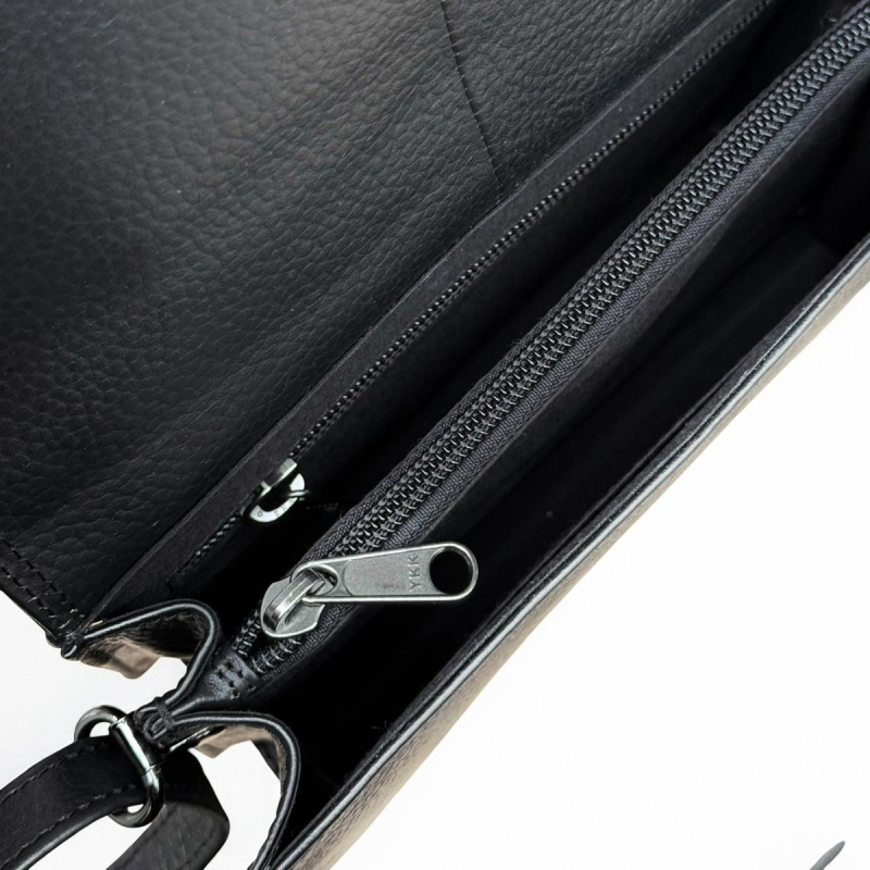 sort Veronica  skuldertaske i sort kalveskind - Leather design - Freja skind