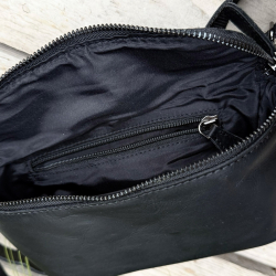 Peru bæltetaske med aft rem - sort bøffelskind - Leather design - Freja skind