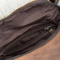 Peru bæltetaske i brun bøffelskind - Leather design - Freja skind